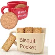Cup with pocket for biscuits